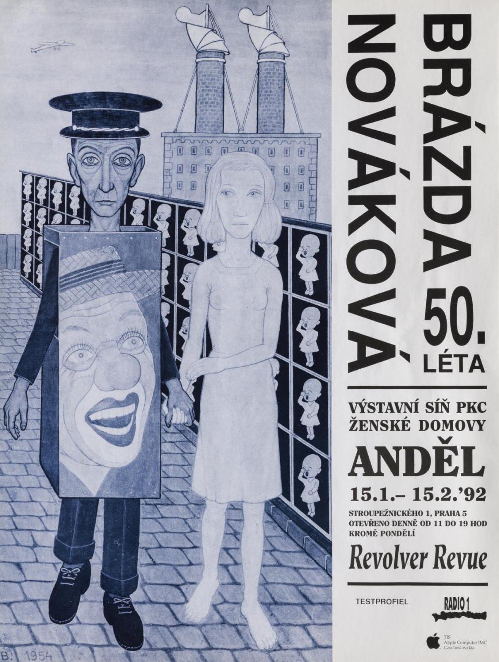 Originální plakát k výstavě Pavla Brázdy a Věry Novákové z roku 1992